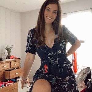 Blue floral dress
